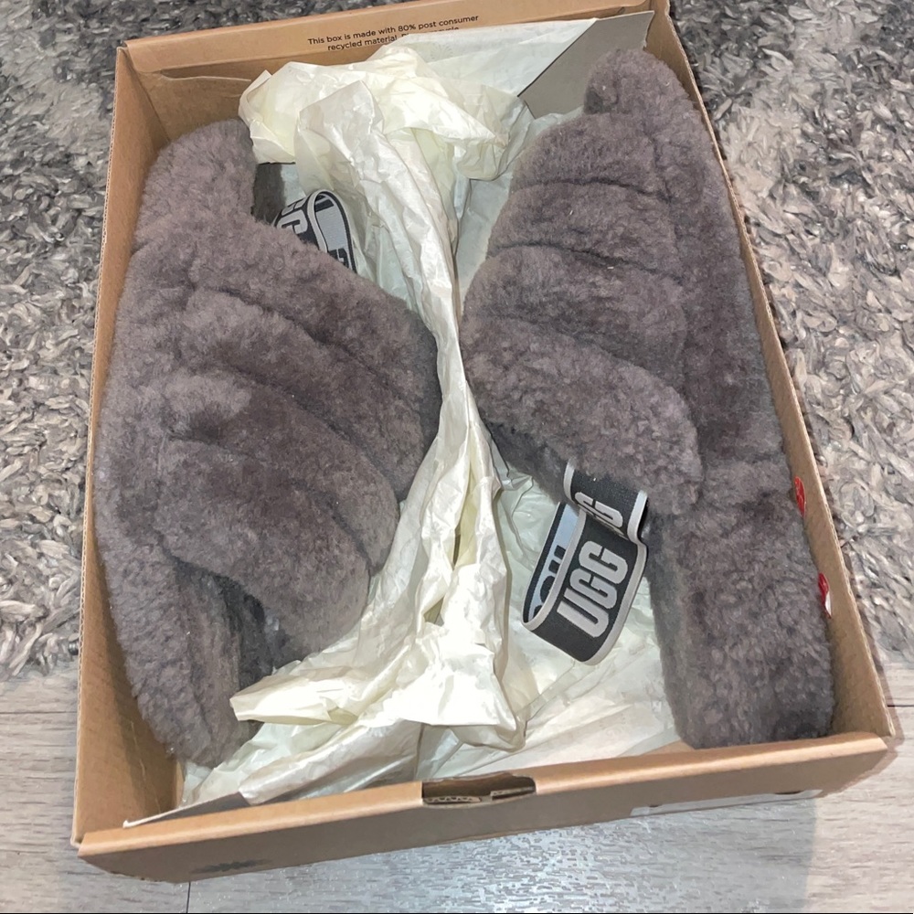 Size 9 Gray FLUFF YEAH SLIDE
